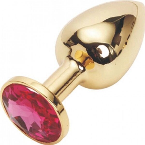 Золота анальна пробка з рожевим каменем Rosebud Anal Plug Small від компанії Elektromax - фото 1
