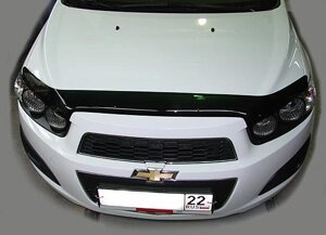 Дефлектор капоту (мухобійка) Chevrolet AVEO, 12-темний