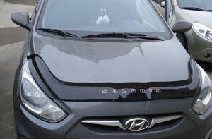Дефлектор капоту (мухобійка) Hyundai Accent/Solaris 2010-2014