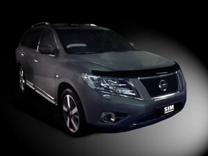 Дефлектор капоту (мухобійка) nissan pathfinder 2014-