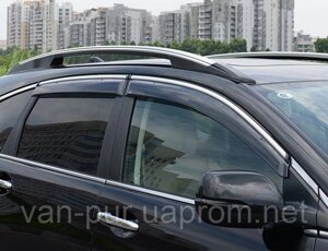 Віконні дефлектори (Vetroviki) Honda CR-V 2007-2012 з ліпленням Chrome AVTM
