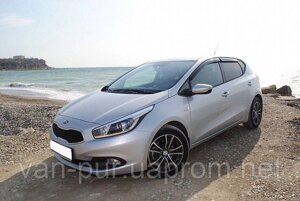 Дефлектори вікон (вітровики) KIA Ceed II Hb 2012