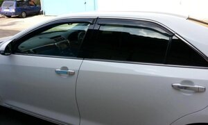 Дефлектори вікон (вітровики) Mazda 6 2012- 4дв Sedan Хром молдинг (Мазда 6) Ma31-M