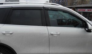 Дефлектори вікон (вітровики) Volvo XC70 2007-2010 З Хром Молдінгом (Вольво ХС70) V18-M