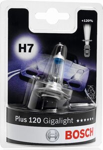 Лампа розжарювання H7 12V 55W PX26d GigaLight +120 (комплект 2шт) (пр-во Bosch)