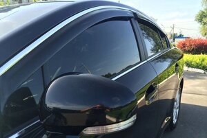 Дефлектори вікон (вітровики) Skoda Superb II 2008-2015 Sedan З Хром Молдінгом (Шкода СуперБ 2) SK05-M