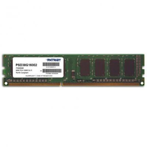 Модуль пам'яті для комп'ютера DDR3 8GB 1600 MHz Patriot (PSD38G16002) від компанії CyberTech - фото 1