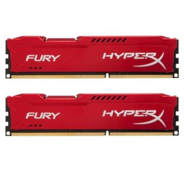 Модуль пам'яті для комп'ютера DDR3 8Gb (2x4GB) 1866 MHz HyperX Fury Red Kingston (HX318C10FRK2 / 8) від компанії CyberTech - фото 1
