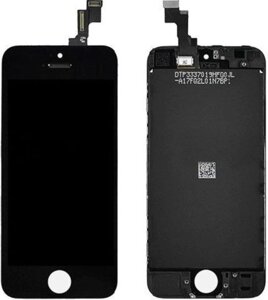 Дисплей iPhone 5, черный, с сенсорным экраном (дисплейный модуль), с рамкой, оригинал