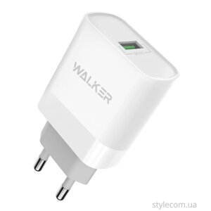 Зарядний пристрій Walker WH-35 1 USB 2400 mA 15W QC3.0 Quick Charge white