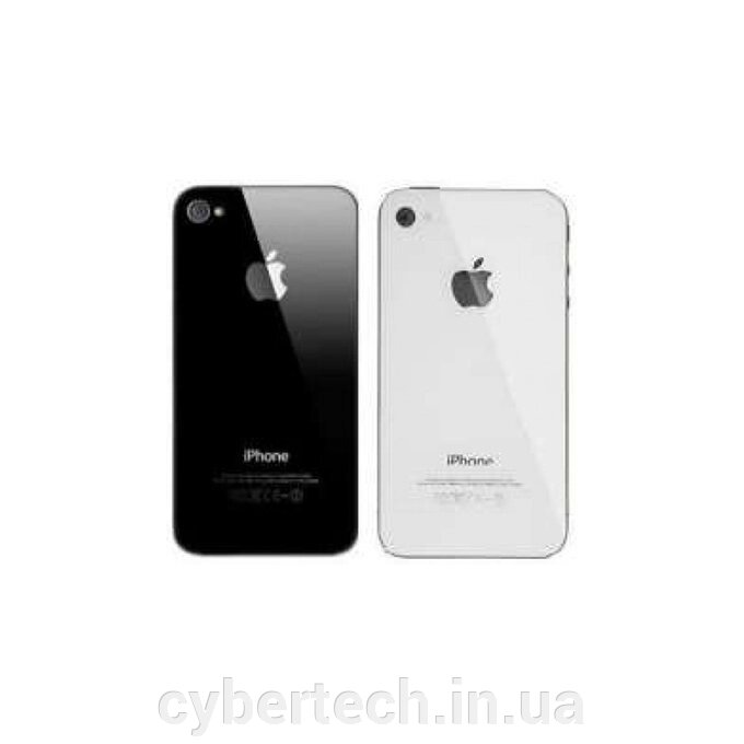 Задня кришка для iPhone 4G / 4S біла / чорна від компанії CyberTech - фото 1