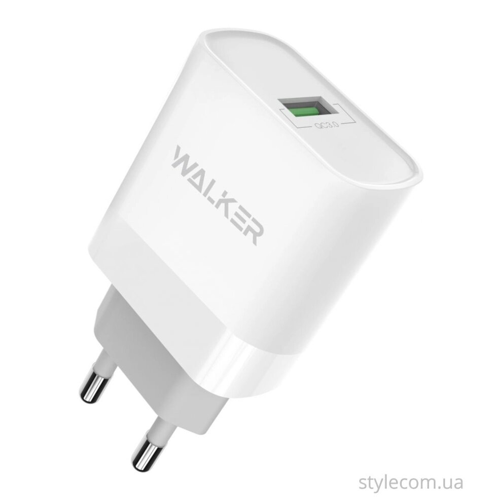 Зарядний пристрій Walker WH-35 1 USB 2400 mA 15W QC3.0 Quick Charge white від компанії CyberTech - фото 1