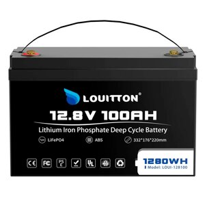 Акумулятор Louitton LiFePO4 12 В 100 Ач для ДБЖ + зарядка