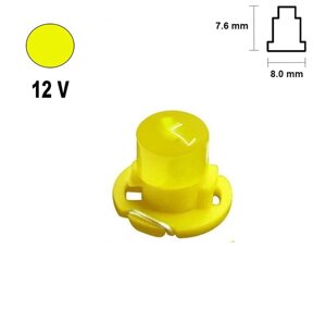 Автолампа Terra T3, макс. діаметр 8 мм, COB, жовтий, 12 В