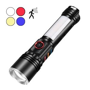 Ліхтар ручний PLD-2307 WHITE LASER LED з датчиком руху, Рower Вank, Zoom