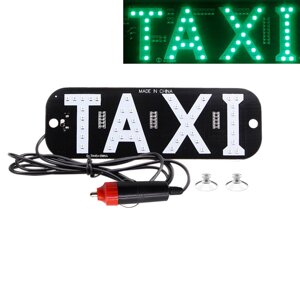 LED таксі шашка світлодіодна табличка TAXI підсвічування з прикурювачем, зелена