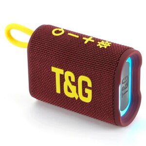 Портативна Bluetooth колонка TG396 з RGB підсвічуванням і функцією гучного зв'язку, радіо, бордова