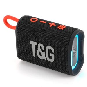 Портативна Bluetooth колонка TG396 з RGB підсвічуванням і функцією гучного зв'язку, радіо, чорна