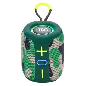 Портативна Bluetooth колонка TG658 з RGB підсвічуванням і функцією гучного зв'язку, радіо, камуфляж