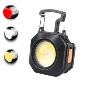 Світлодіодний ліхтарик брелок LL-201 червоний, білий, жовтий, викрутка, відкривачка, магніт, запальничка, ЗП Type-C