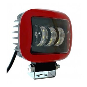 Фара LED прямокутна червона 30W, 3 лампи, 10 / 30V 6000K товщина-65 мм
