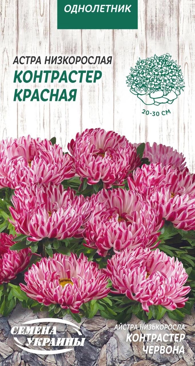 Насіння  квіти   айстра низька Контрастер червона 0,2г від компанії Сад та Город - фото 1