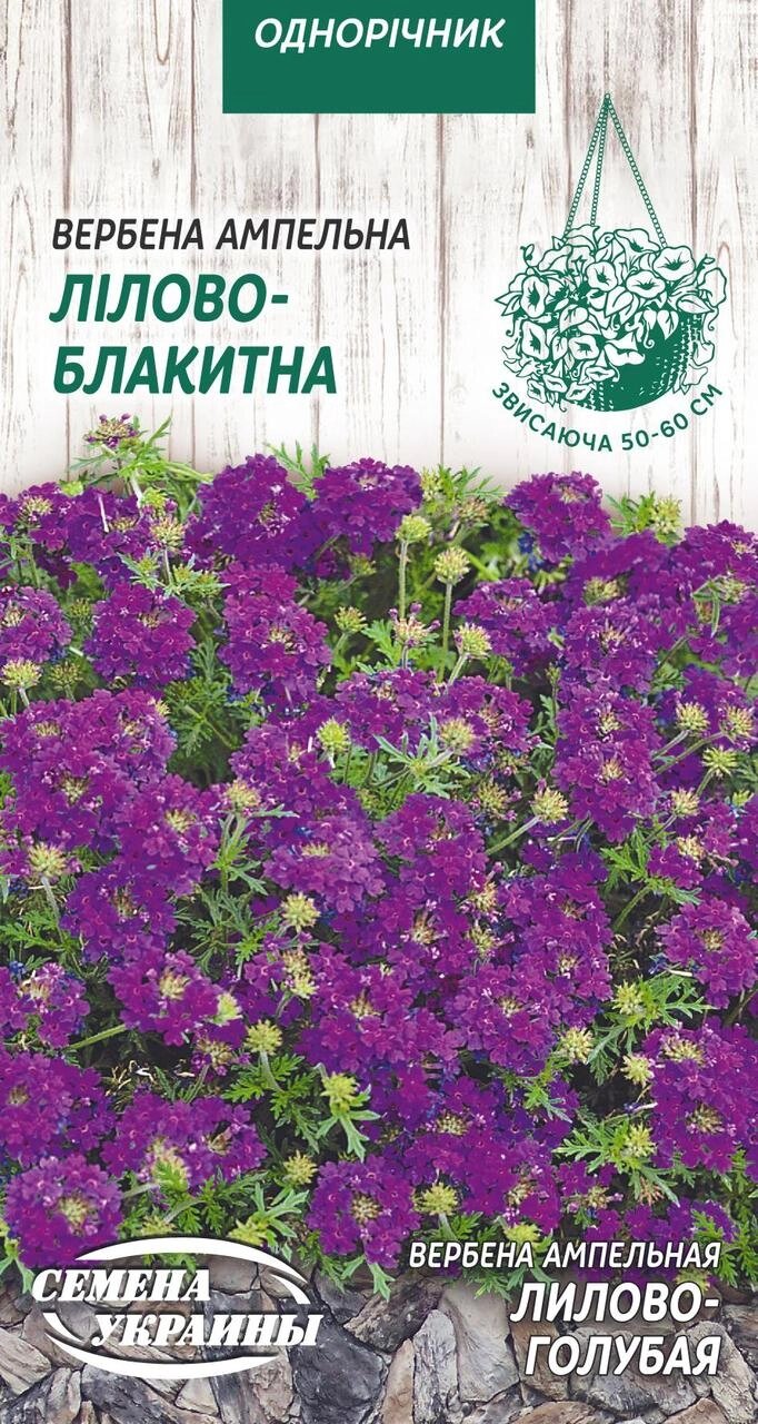 Насіння  квіти   Вербена ампельна Лілово Блакитна 0,1г від компанії Сад та Город - фото 1