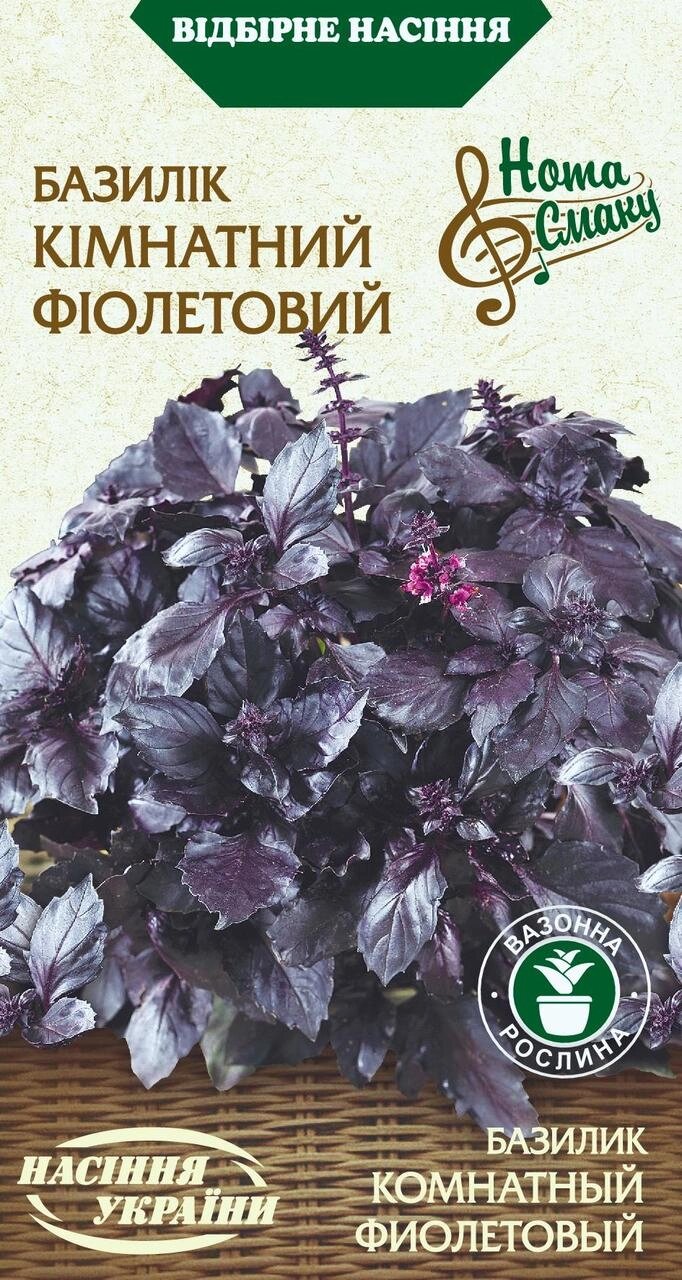 Насіння  пряні  трави Базилік фіолетовий Кімнатний 0,25г від компанії Сад та Город - фото 1