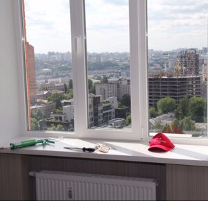 Укоси з вологостійкого гіпсокартону на тристулкове вікно в Києві от компании «Okna-Shop» интернет магазин