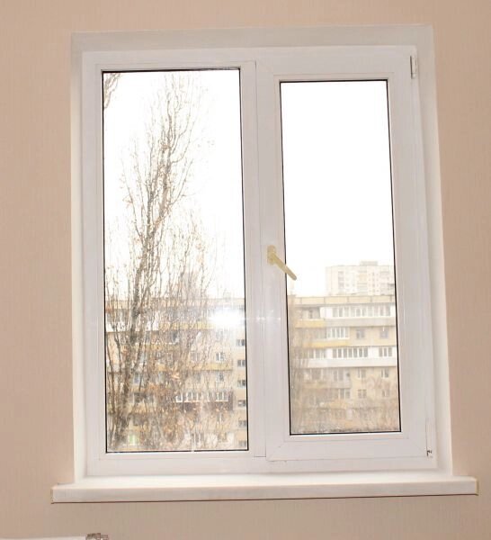 Укоси з вологостійкого гіпсокартону на двостулкові вікно від компанії «Okna-Shop» інтернет магазин - фото 1