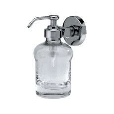 Дозатор для жидкого мыла стекло хромированная латунь 150 мл Merida Hotel форма цилиндр