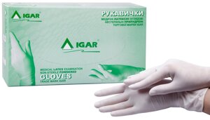 Латексні одноразові рукавички припудренние 100 шт в упаковці IGAR розмір S M L