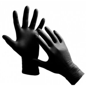 Нітрилові одноразові рукавички 200 шт в упаковці розмір чорні IGAR