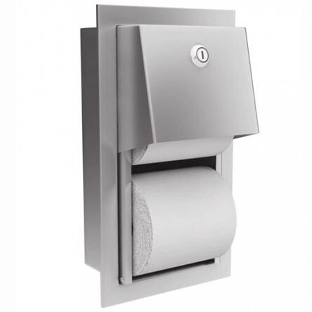 Вбудований блок диспенсера туалетного паперу на 2 рулони стандартних розмірів метал Merida монтаж накладка лінія ROVAL - опт