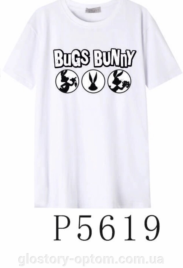 Чоловіча футболка Glo-story MPO - P5619 Bugs Bunny біла від компанії Glo-Story гуртом з Угорщини. - фото 1