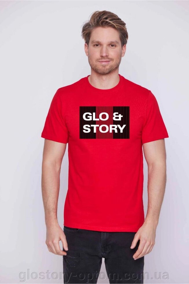 Чоловіча футболка Glo-story MPO-P7600, червона від компанії Glo-Story гуртом з Угорщини. - фото 1