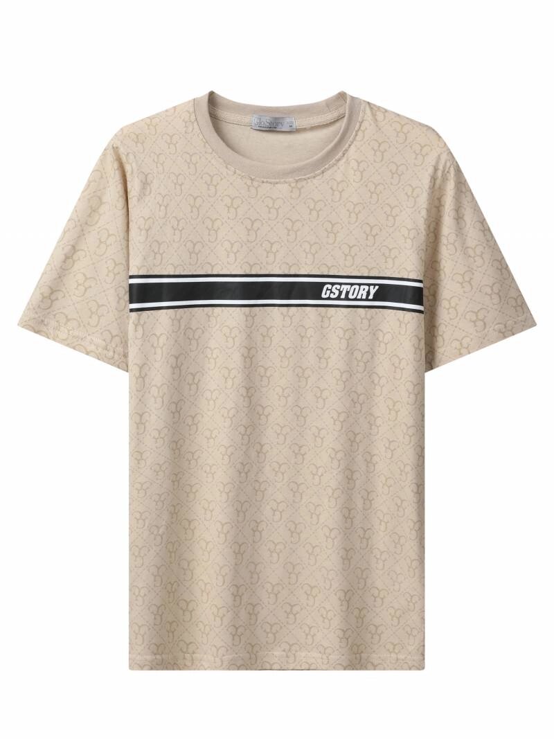 Футболка мужская Glo-story, MPO-4672 колір капучіно від компанії Glo-Story гуртом з Угорщини. - фото 1