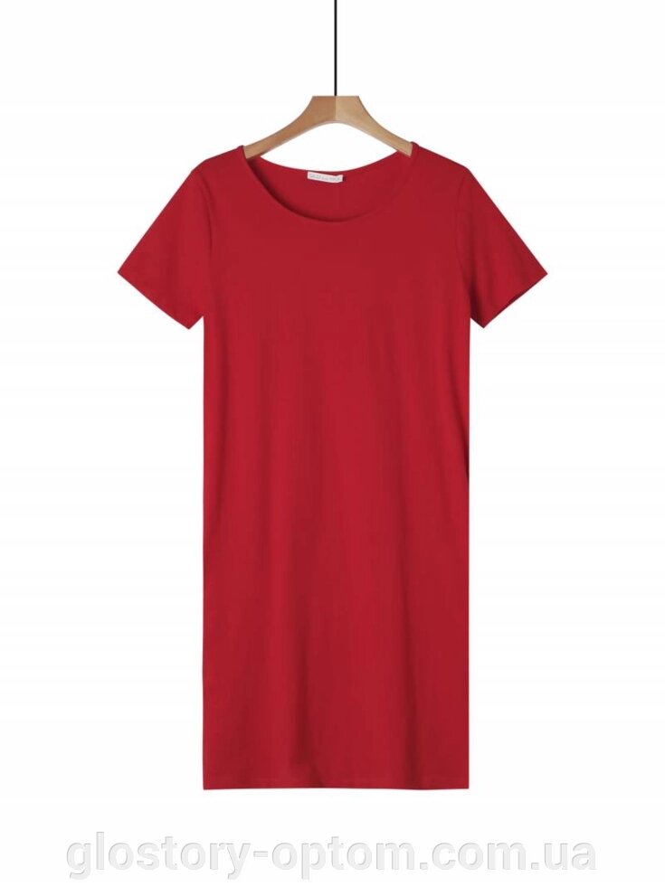 Однотонна сукня червоного кольору WPO-1900 від компанії Glo-Story гуртом з Угорщини. - фото 1