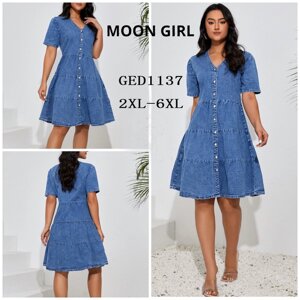 Джинсові плаття жіночі Moon Girl, GED1137 розмір 2XL-6XL