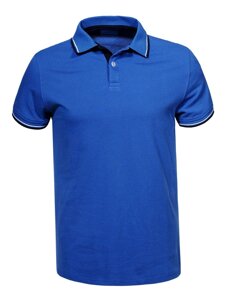 Чоловіча трикотажна футболка поло MPO-7164 синя