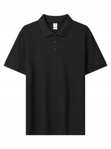 Чоловіча футболка поло MTS - D0094 3XL-4XL-5XL (уп. 6 шт.) чорна