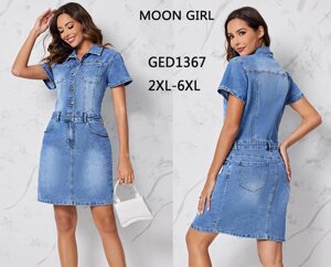 Джинсові плаття жіночі Moon Girl, GED1367 розмір 2XL-6XL
