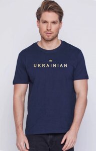 Футболка чоловіча Glo-story UA-(D2211) I'm Ukrainian темно-синя