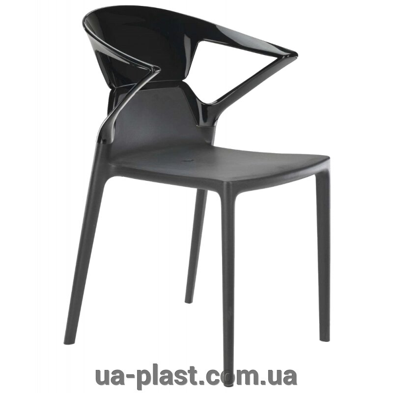 Крісло PAPATYA EGO-K антрацит сидіння, верх чорний від компанії ЮА-ПЛАСТ - фото 1