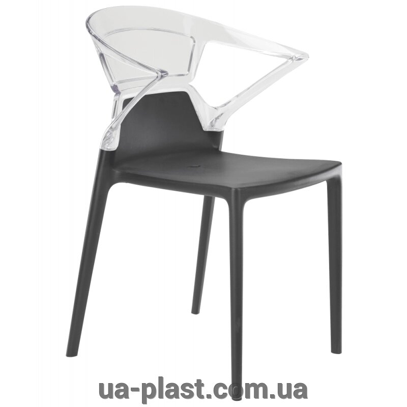 Крісло PAPATYA EGO-K антрацит сидіння, верх прозоро-чистий від компанії ЮА-ПЛАСТ - фото 1