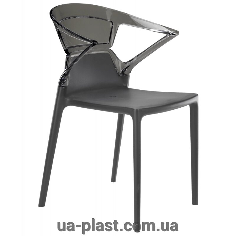 Крісло PAPATYA EGO-K антрацит сидіння, верх прозоро-димчатий від компанії ЮА-ПЛАСТ - фото 1