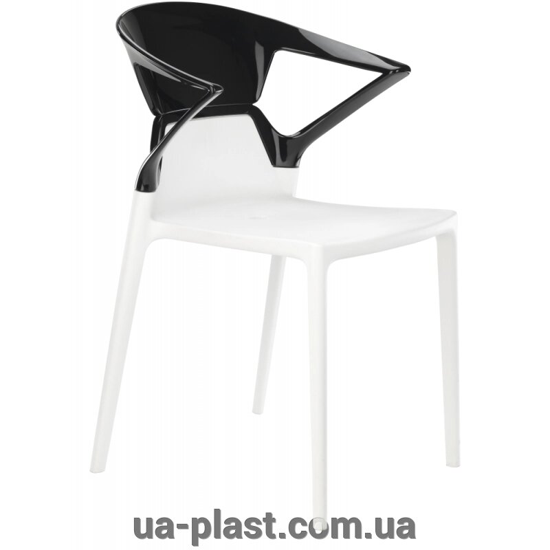 Крісло PAPATYA EGO-K біле сидіння, верх чорний від компанії ЮА-ПЛАСТ - фото 1