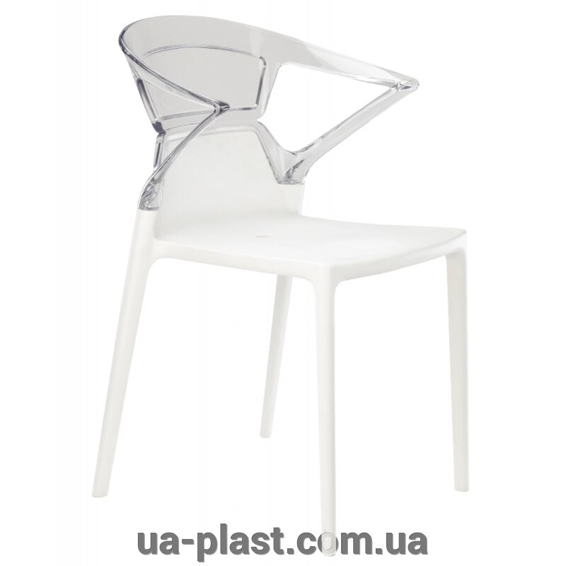 Крісло PAPATYA EGO-K біле сидіння, верх прозоро-чистий від компанії ЮА-ПЛАСТ - фото 1