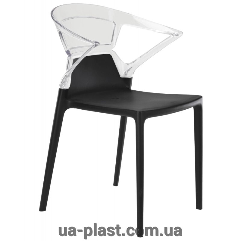 Крісло PAPATYA EGO-K чорне сидіння, верх прозоро-чистий від компанії ЮА-ПЛАСТ - фото 1