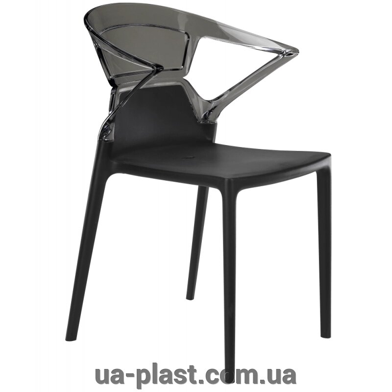 Крісло PAPATYA EGO-K чорне сидіння, верх прозоро-димчатий від компанії ЮА-ПЛАСТ - фото 1